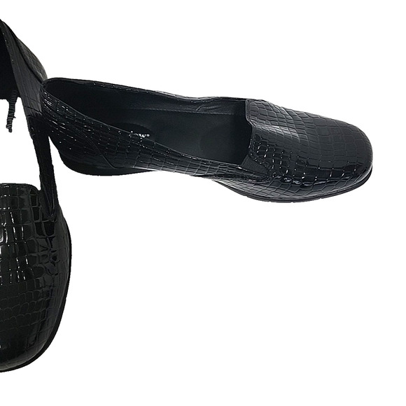 Comfortview Leisa Black Patent Croco-Embrossed Flats Size 11M - Picture 2 of 10
